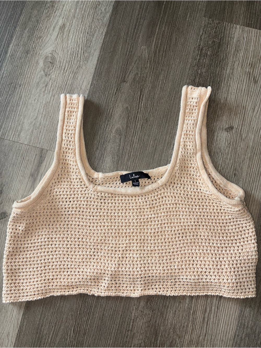 Lulu's Cream Crochet Crop Tank